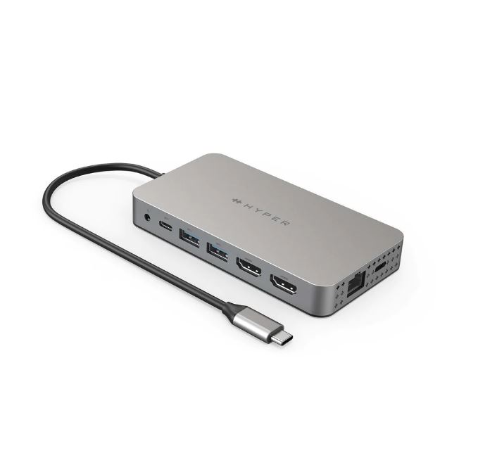 Hub USB-C HyperDrive Dual 4K HDMI 10-en-1 pour MacBooks M1/M2 - Argent